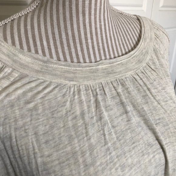 BNWT Super Soft Gathered Oatmeal Long Sleeve Tee - Picture 5 of 6